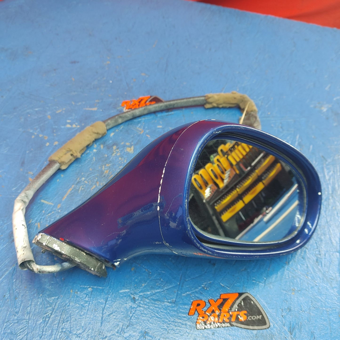 OEM Blue Right Mirror (NO BASE)  RX7 FD FD3S 93 - 02 Mazda S9B11/6