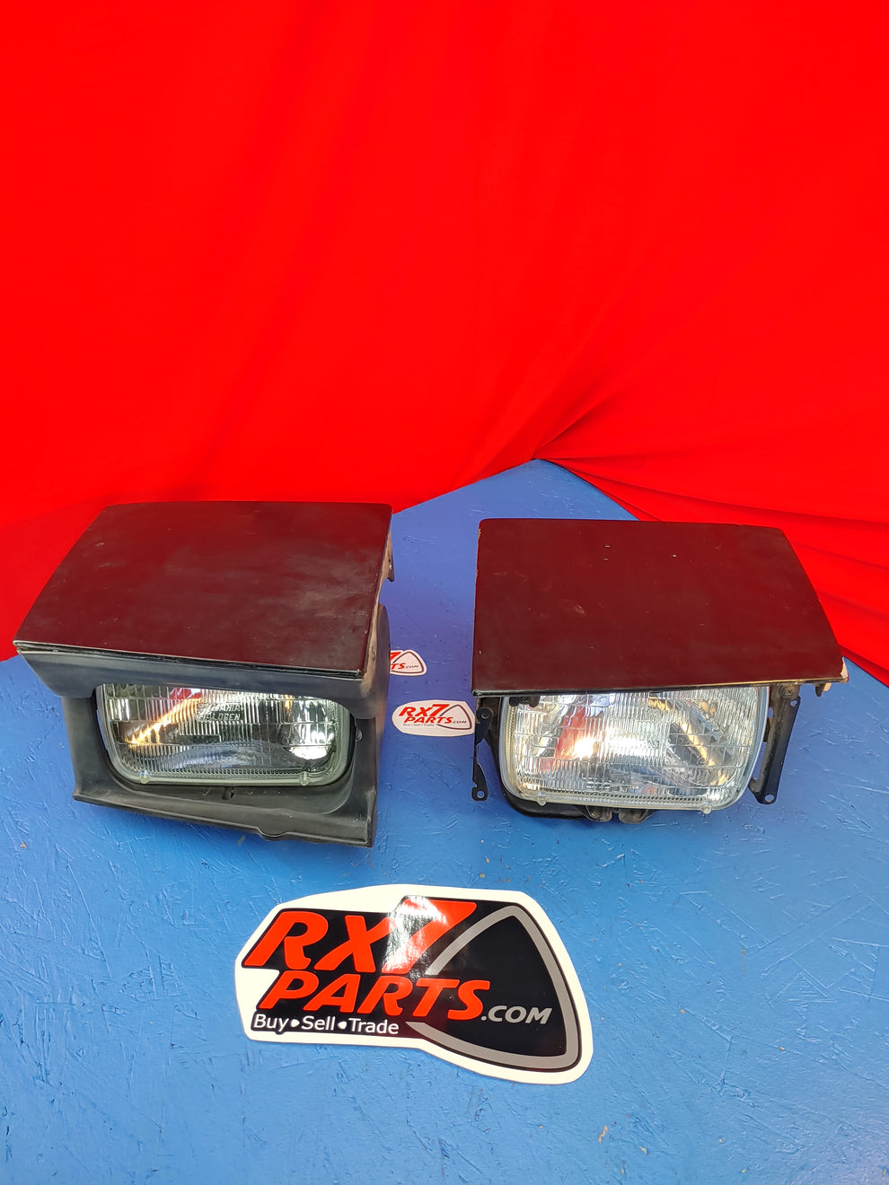 LHD FC Headlight Pair (Black) FC Mazda Rx7 FC3S FC S8B6/1 – RX7Parts